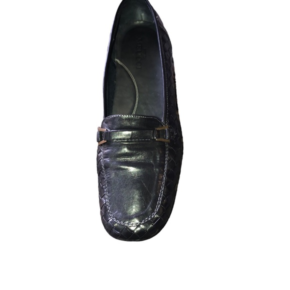 Sesto MEUCCI Black Woven Leather Slip On Shoes Size 11M - Picture 3 of 14